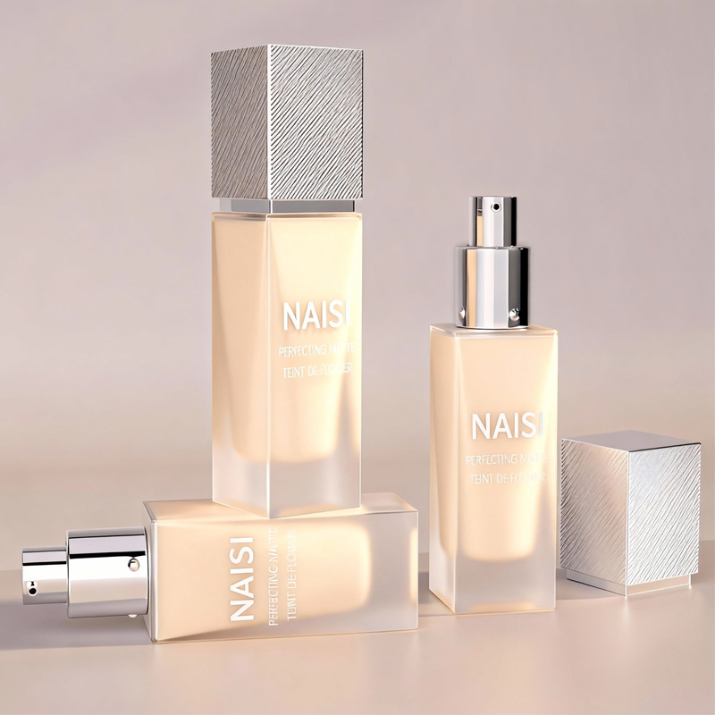 20ml frosted glass foundation bottle for liquid foundation