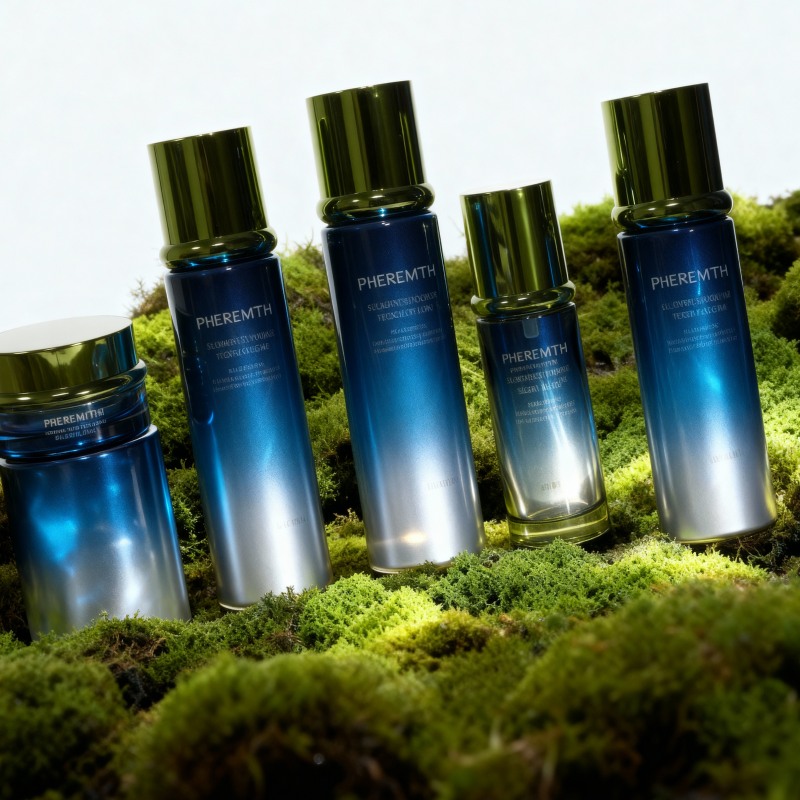 luxury glass packaging set for premium skincare brand