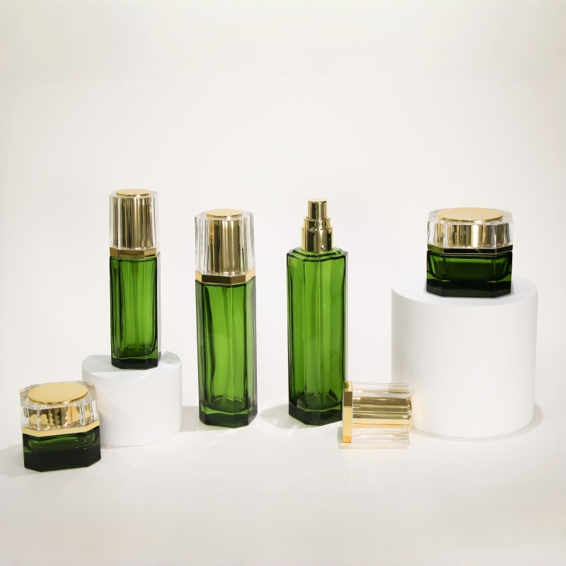 wholesale cosmetic glass bottle set - 3pcs 5pcs 7pcs options