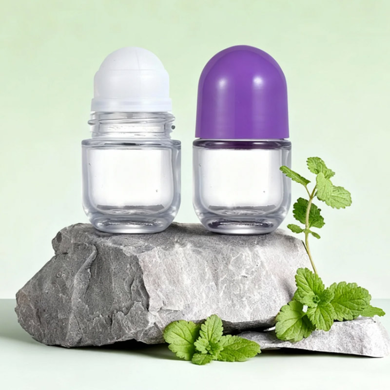 New 50ml thick and round roller ball glass bottle