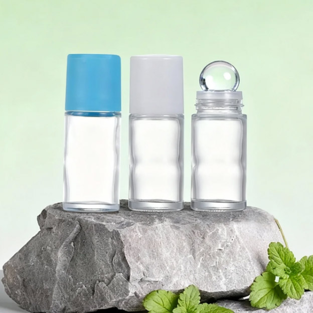 50ml transparent glass bottle with ball bearings