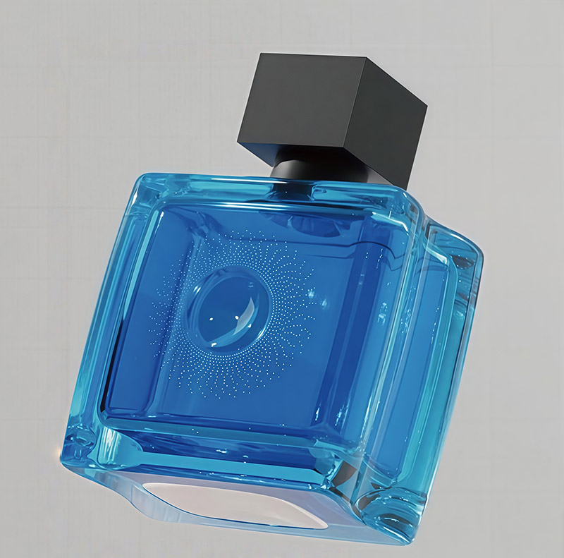Luxury High Quality 50ml Dark Blue Frosted Glass Bottle