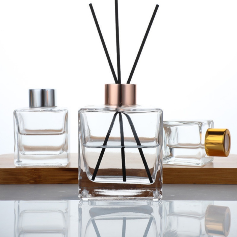 50ml 100ml 150ml 200ml 250ml Luxury Fragrance Diffuser Bottle Transparent Square