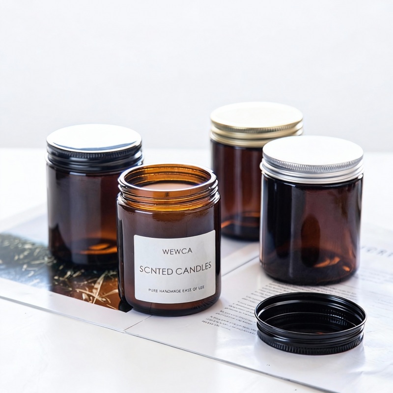 Brown 10oz Premium Glass Candle Jar