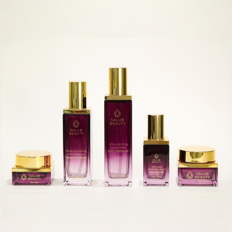 100ml Square Cosmetic Bottle 50g Glass Empty Cream Jar