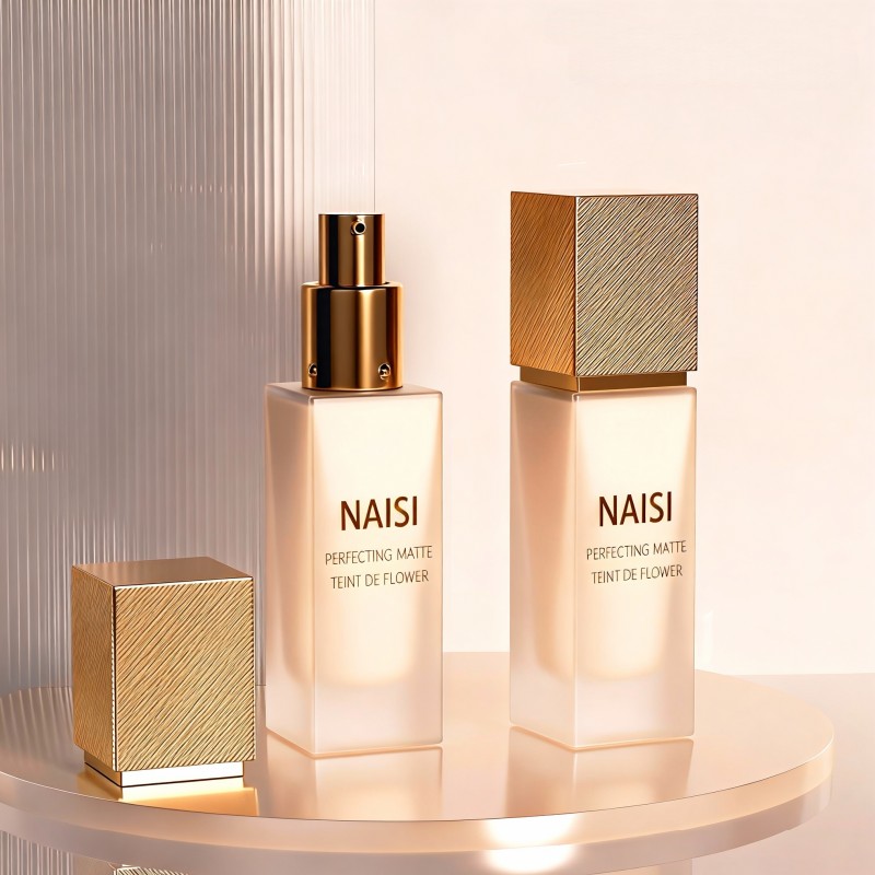 Square 30ml Cosmetic Foundation Lotion Pump Bottle