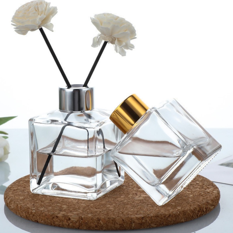 50ml 100ml 150ml 200ml 250ml 高級 Fragrance Diffuser Bottle Transparent Square