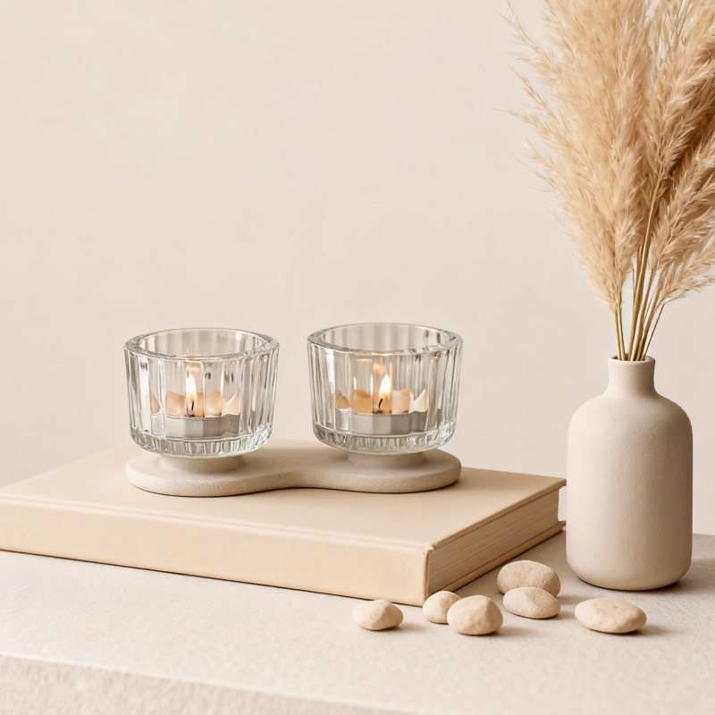 China Hot Selling Refillable Glass Empty  Candle Cup Ornament