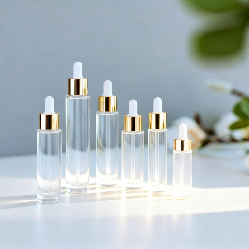 15ml 20ml 30ml 40ml 50ml Flat-Shoulder Tall Cylindrical Glass Essential Oil Container