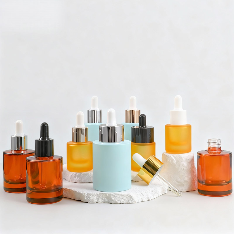 15ml 30ml 50ml Glass Flat Shoulder Dropper Bottle Thick Bottom Serum Bottle