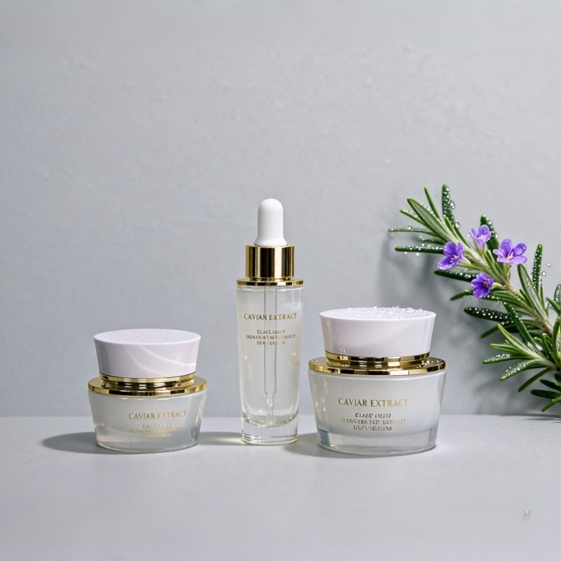 Luxury Skin Care Packaging 40ml 120ml Glass Cosmetic Bottle Set