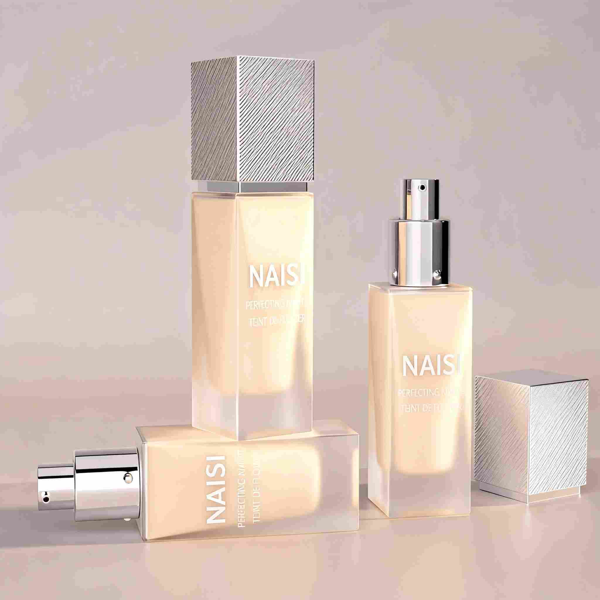 Square 30ml Cosmetic Foundation Lotion Pump Bottle
