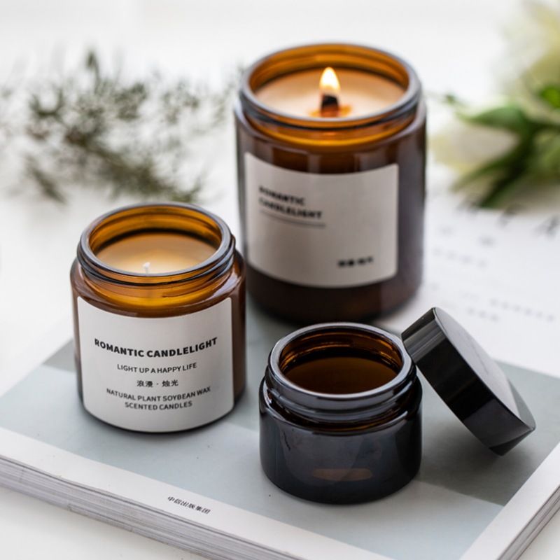 Brown 10oz Premium Glass Candle Jar