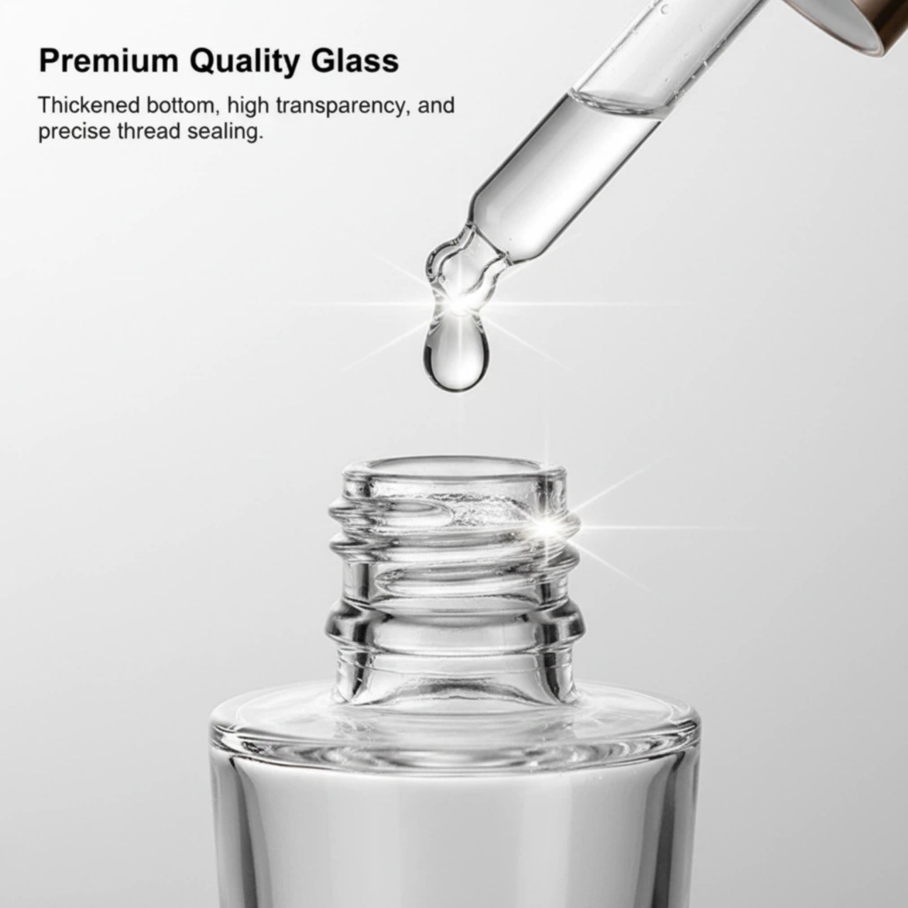 30ml/50ml Triangular Conical Glass Serum Bottle with Dropper