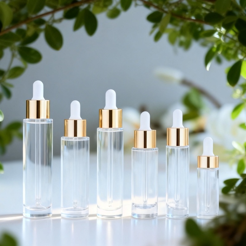 15ml 20ml 30ml 40ml 50ml Flat-Shoulder Tall Cylindrical Glass Essential Oil Container