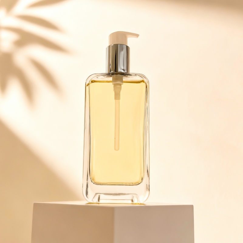 NS-029 250ml 8oz Large Capacity Square Essential Oil Spray Pump Bottle