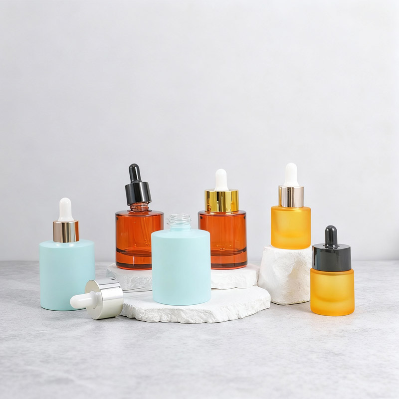 15ml 30ml 50ml Glass Flat Shoulder Dropper Bottle Thick Bottom Serum Bottle