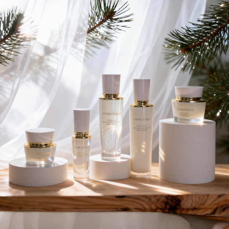 Luxury Skin Care Packaging 40ml 120ml Glass Cosmetic Bottle Set