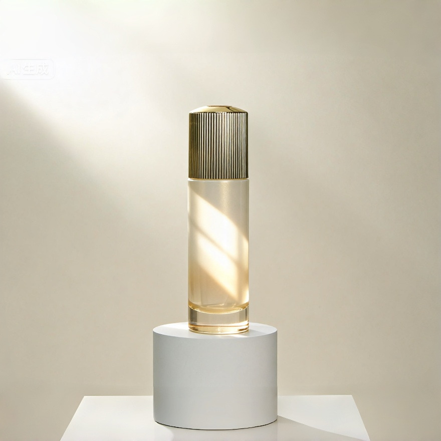 hochwertig Stripe Line Glass Cosmetic Bottle individuell Thick Bottom Unique Glasflasche