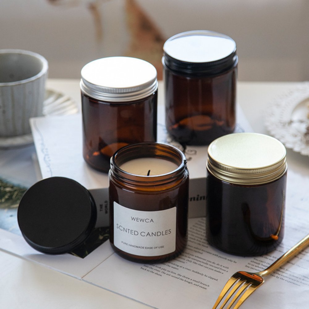 Brown 10oz Premium Glass Candle Jar