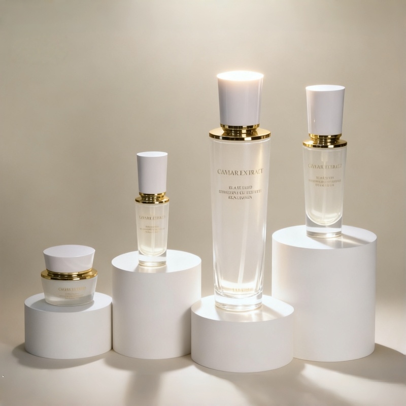 Luxury Skin Care Packaging 40ml 120ml Glass Cosmetic Bottle Set