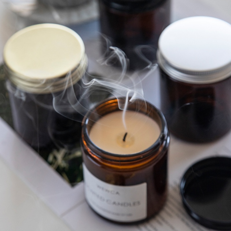 Brown 10oz Premium Glass Candle Jar