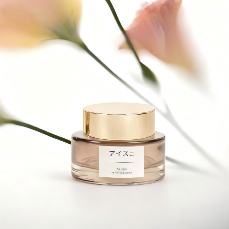 Oval-shaped amber-colored facial cream eye cream packaging empty bottle, 30g, 50g cream jar